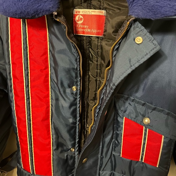 70’s Vintage unisex teens JCPenney Snowmobile Apparel Snowsuit blue and red - Picture 7 of 12